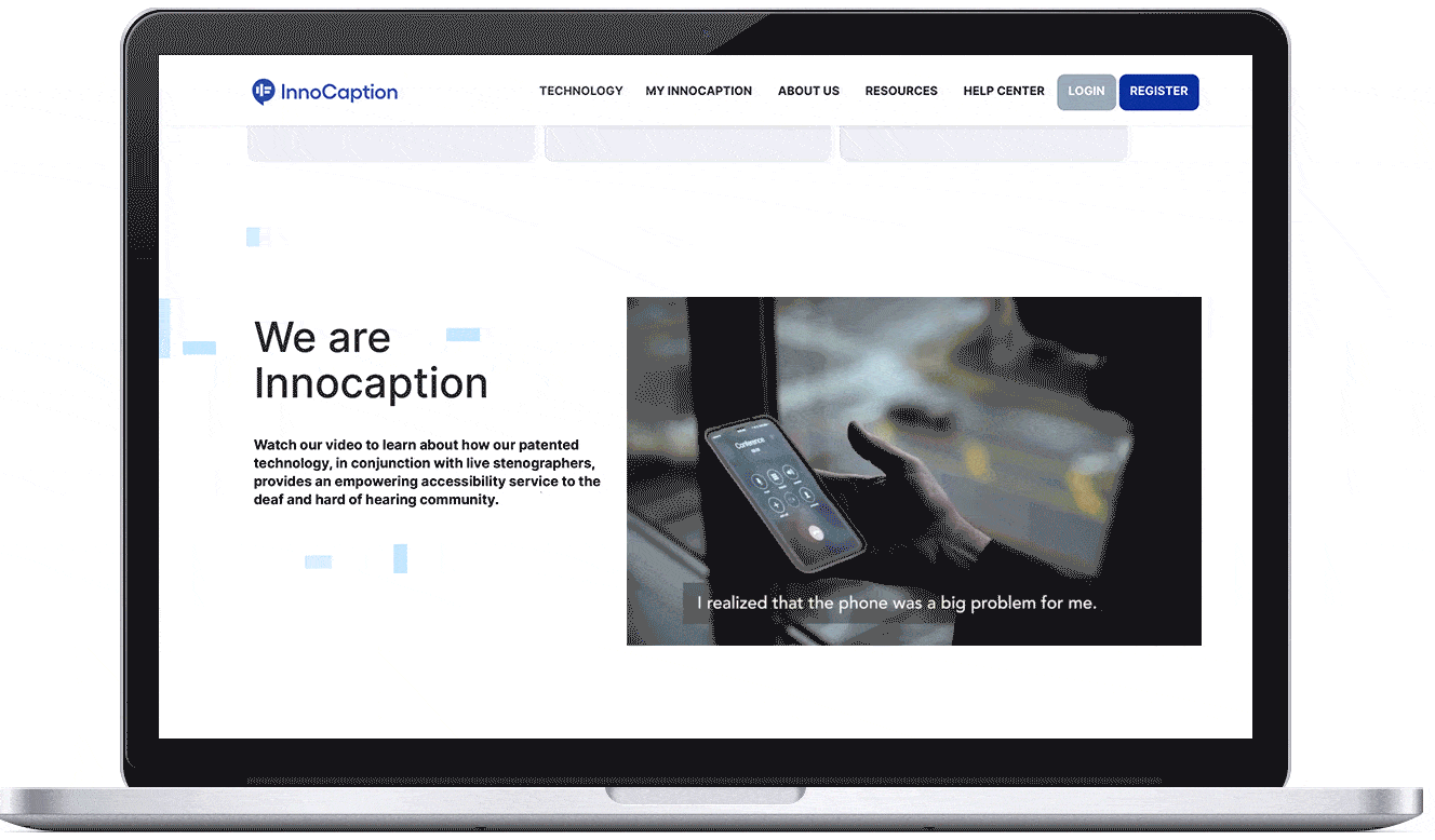 MacBook with Innocaption homepage